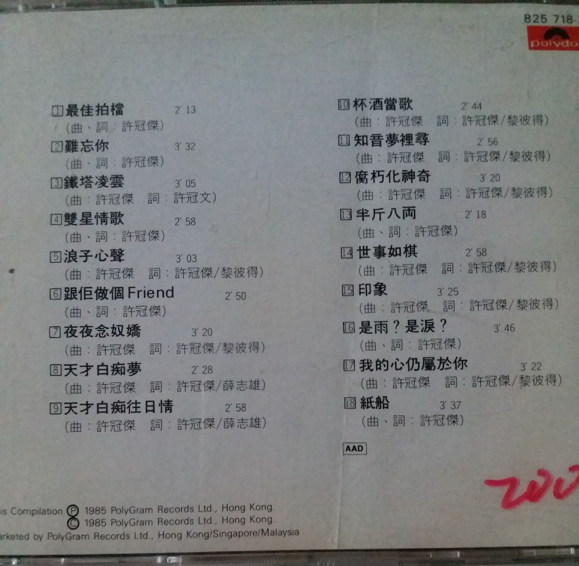 许冠杰 - 许冠杰精选 宝丽金 银圈01 1985 WAV分轨     564.28M-3.jpg